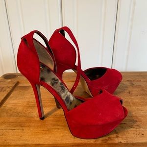 Sam Edelman Red Suede Stiletto Heels